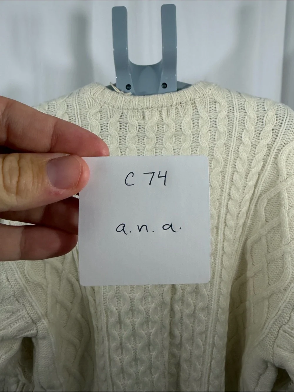 NWT a.n.a Women’s Size Medium Cream Knit Sweater